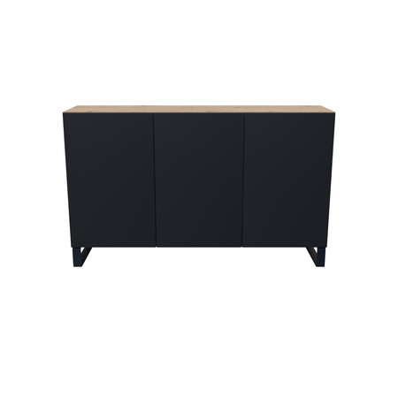 Leo Dub komód kézműves-fekete 150 cm Furniture