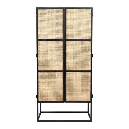 Fekete rattan komód 70x145 cm Guuji - White Label