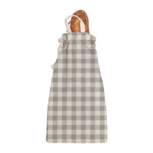 Linen Bread Bag Grey Vichy szövet