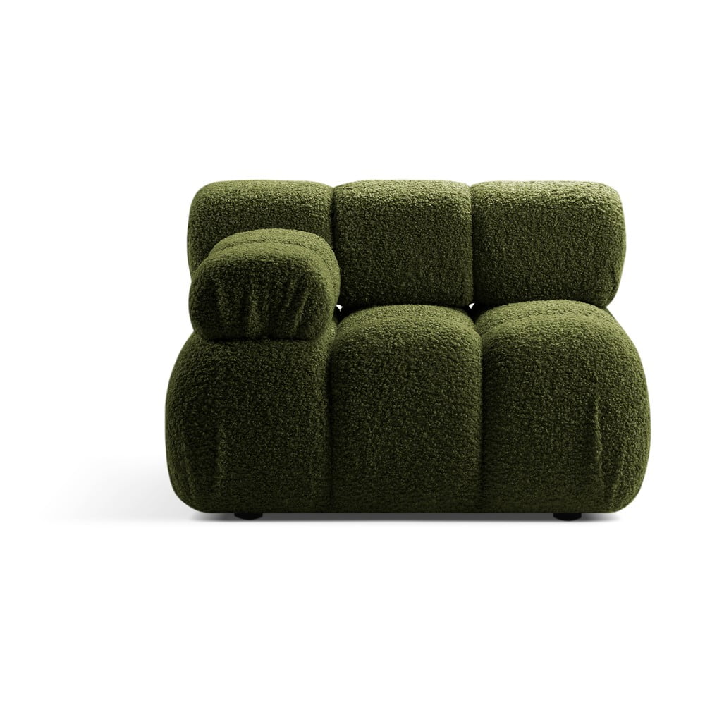 Zöld buklé kanapé modul (bal oldali) Bellis – Micadoni Home